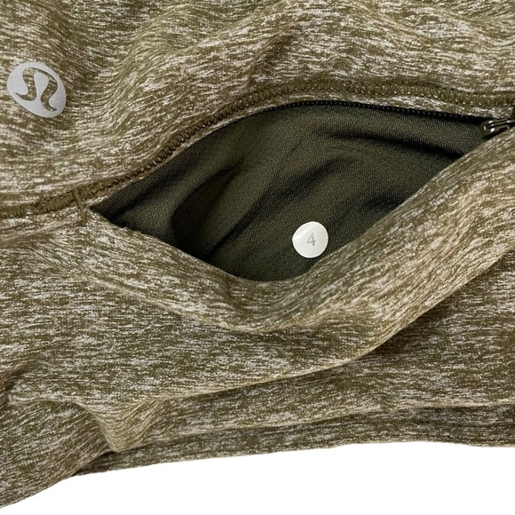 lululemon Rush Hour 1/2 Zip Pullover Heathered Military Green Sz 4 - Picture 15 of 16